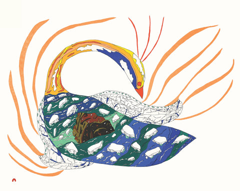 2023 LAST PRINT Dorset Collection by OOLOOSIE SAILA *Loon Migration 15*