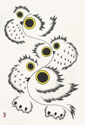Last Print 2023 Swirling Owls by PADLOO SAMAYUALIE 27