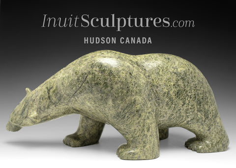 21" SIGNATURE Walking Bear by Ashevak Adla *Moving Mountains* CURATOR'S CHOICE CHRISTMAS COLLECTION