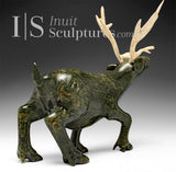 RESERVED** VINTAGE 9" Caribou by Isaaci Etidloie *On Bended Knee*