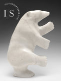 14" Rare White Marble Dancing Bear by Nuna Parr