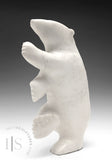 14" Rare White Marble Dancing Bear by Nuna Parr