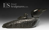 14" SIGNATURE Loon & Chick by Jimmy Iqaluq *Escaping The Floods*