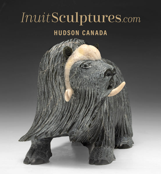 RESERVED** 7" SIGNATURE  Muskox by Lucassie Ikkidluak *Dog Days of Summer* WITHIN REACH$$