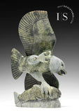 10" SIGNATURE Eagle with Fish by Pits Qimirpik *Expectation*