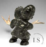 VINTAGE 12" Hunter and Child by Wayne Puqiqnak Gjoa Haven *Hunting Caribou*