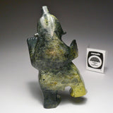 4.5" Black and Green Dancing Bear by Mosesee Pootoogook