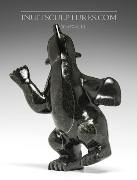 9" Black Dancing Bear by Moe Pootoogook