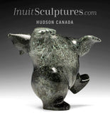 9" SIGNATURE Arched Back Dancing Bear by Elite Carver Nuna Parr *Moss*