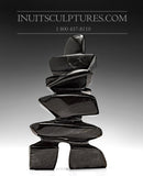 5" Black Inukshuk by Ningeosiak Ashoona