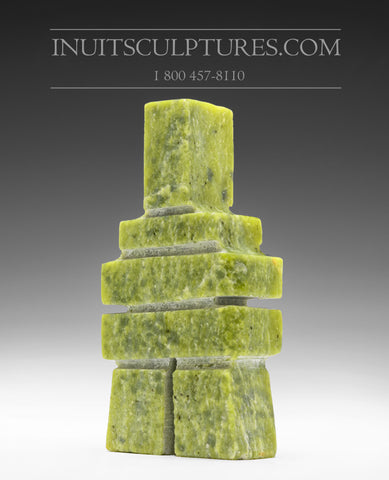 4.25" Lime Green Inukshuk by Anartok Ipeelee