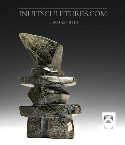 5" Dark Inukshuk by Oqittuq Shaa