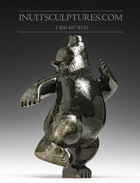 9" three way Dark Dancing Bear by Moe Pootoogook