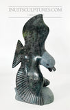 12" Rare Covid Series Eagle with Fish by Pitseolak Qimirpik