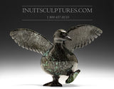 9" Turquoise Dark Dancing Goose by Pudlalik Shaa