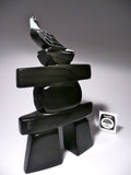 Inukshuk with Eagle by Josie Ohaytook